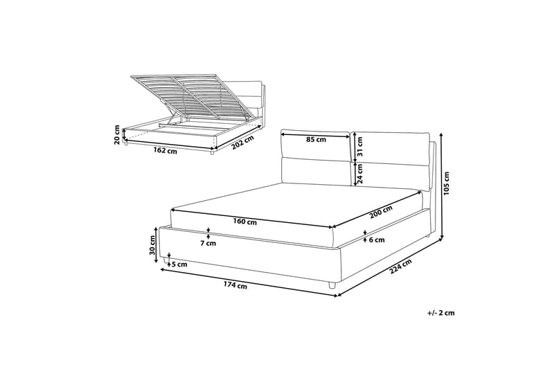 Daxxon Sänkykehys 160x200 cm - Beige - Huonekalut - Sänky - Sänkykehikot & sängynrungot