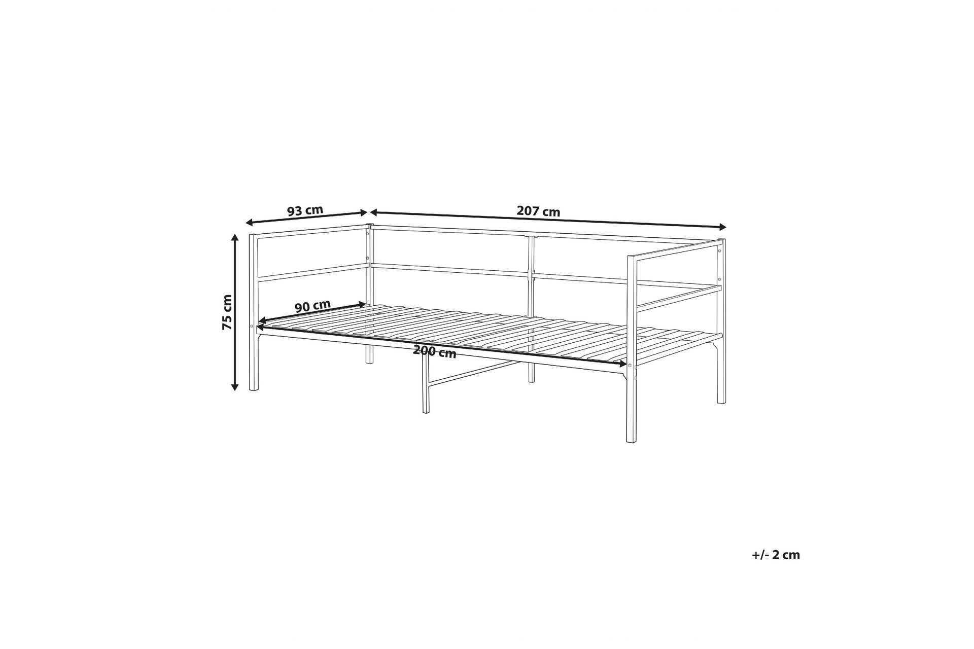 Dayven Sänkykehys 90x200 cm - Musta - Huonekalut - Sänky - Sänkykehikot & sängynrungot
