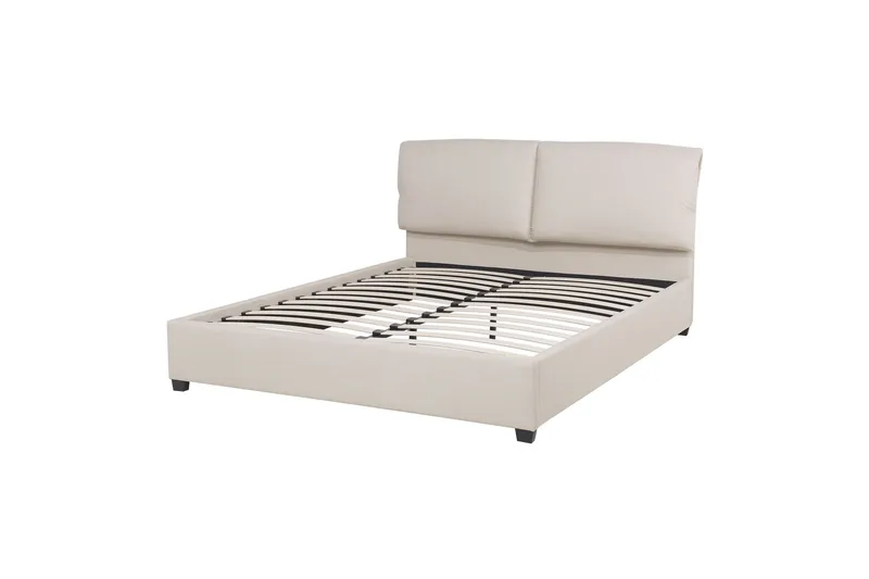 Deagan Sänkykehys 140x200 cm, Beige/Tumma puu