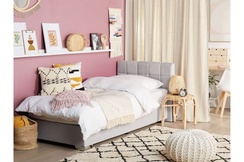 Denae Jenkkisänky 90x200 cm - Harmaa/Hopea - Huonekalut - Sänky - Yhden hengen sängyt