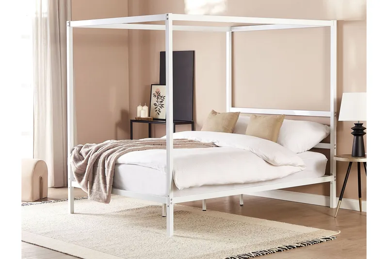 Denaya Pylvässänky 140x200 cm - Valkoinen - Huonekalut - Sänky - Katossängyt