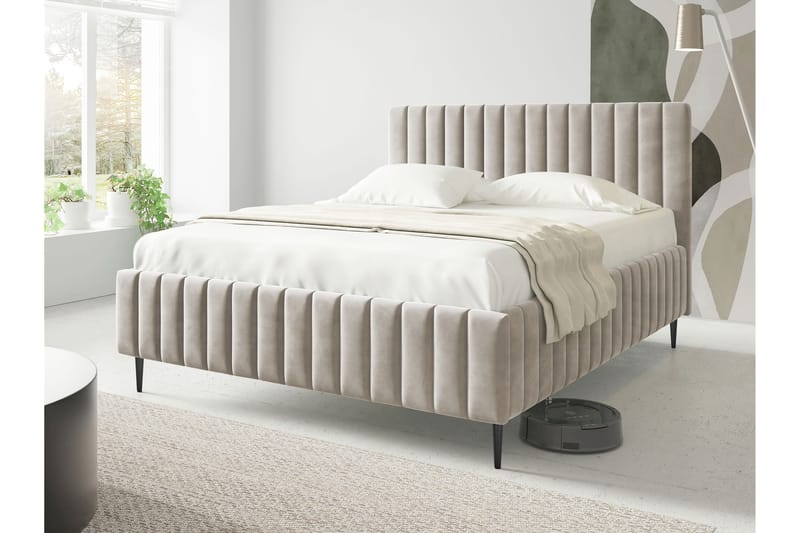 Desio Säilytyssänky 140x200 cm - Beige - Huonekalut - Sänky - Sängyt säilytystilalla