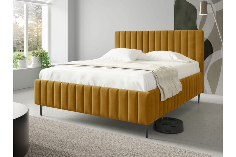 Desio Säilytyssänky 160x200 cm - Keltainen - Huonekalut - Sänky - Sänkykehikot & sängynrungot