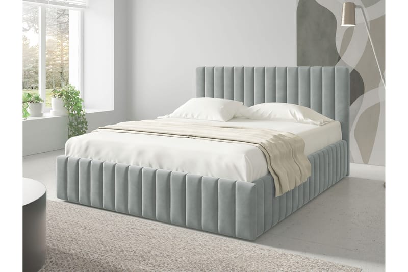Desio Säilytyssänky 180x200 cm - Beige/Harmaa - Huonekalut - Sänky - Sängyt säilytystilalla