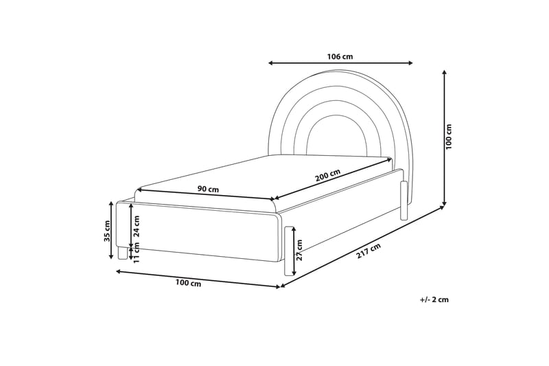 Diantha Sänkykehys 90x200 cm - Sininen/Vaalea puu - Huonekalut - Sänky - Sänkykehikot & sängynrungot