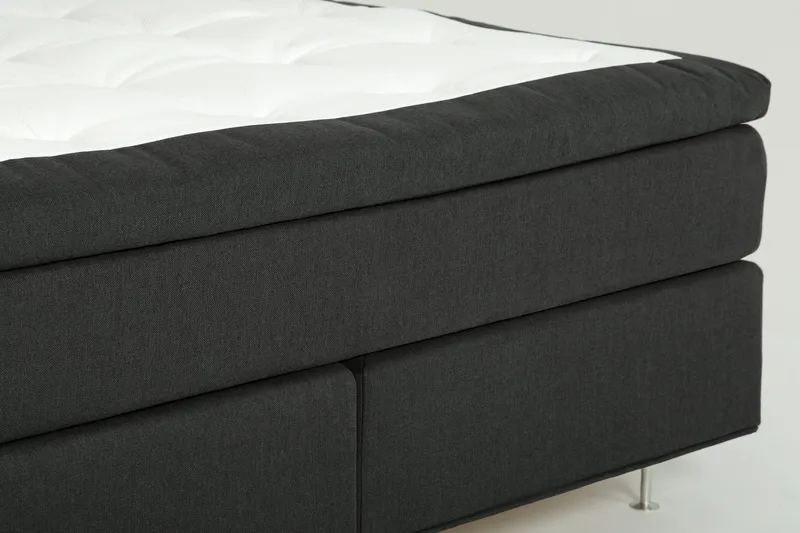 Dolly sänkypaketti – jenkkisänky 160x200 cm kangasta sängynpäädyllä + petauspatja kiinteysaste medium - Musta - Huonekalut - Sänky - Jenkkisängyt