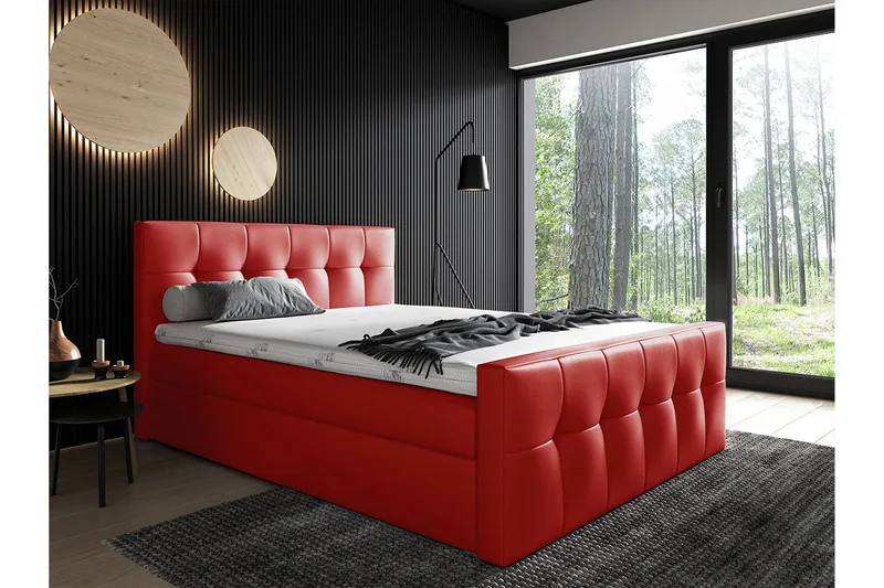 Doncaster Sängpaketti Kontinentalsänky 200x200 cm - Punainen - Huonekalut - Sänky - Sängyt säilytystilalla