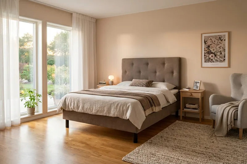 Dream täydellinen sänkypaketti 120x200 cm epäsymmetriset napit - Ruskea - Huonekalut - Sänky - Jenkkisängyt