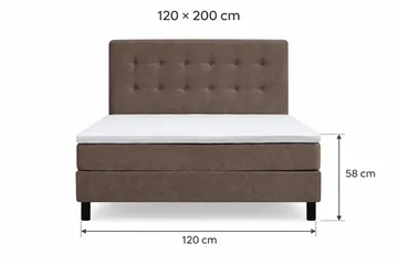 Dream täydellinen sänkypaketti 120x200 cm Nappikoristelu - Ruskea - Huonekalut - Sänky - Jenkkisängyt