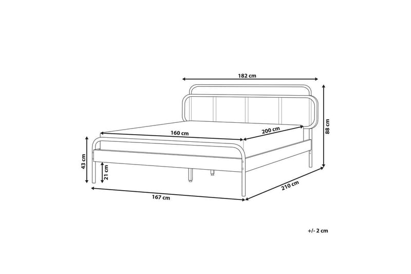 Dubbelsäng Beliani Boussicourt med lamellram 140x200 cm 160x200 - Huonekalut - Sänky - Runkopatjasängyt