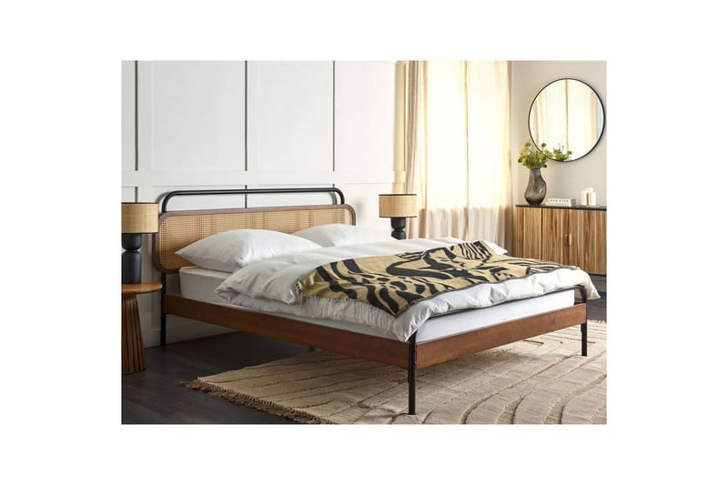 Dubbelsäng Beliani Boussicourt med lamellram 140x200 cm 160x200 - Huonekalut - Sänky - Runkopatjasängyt
