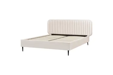 Dubbelsäng Beliani Brin med lamellram Beige-Svart, 140x200 cm Beige 160x200 - Huonekalut - Sänky - Sänkykehikot & sängynrungot