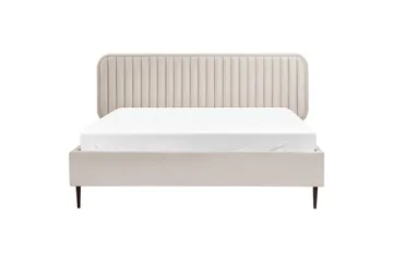 Dubbelsäng Beliani Brin med lamellram Beige-Svart, 140x200 cm Beige 160x200 - Huonekalut - Sänky - Sänkykehikot & sängynrungot