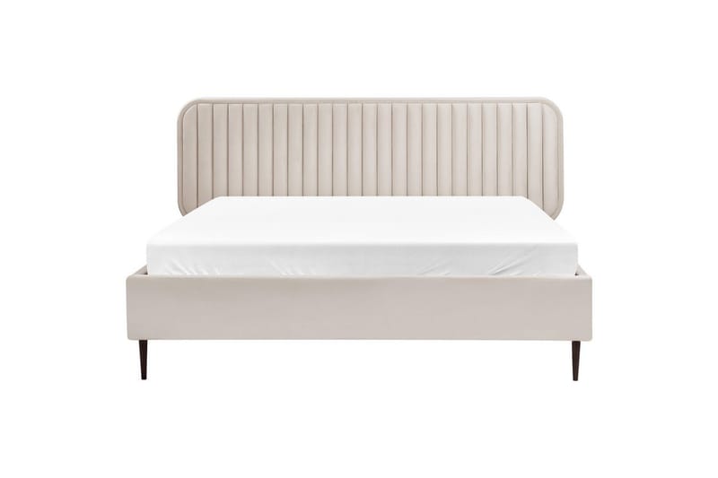 Dubbelsäng Beliani Brin med lamellram Beige-Svart, 140x200 cm Beige 160x200 - Huonekalut - Sänky - Sänkykehikot & sängynrungot