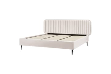 Dubbelsäng Beliani Brin med lamellram Beige-Svart, 140x200 cm Beige 180x200 - Huonekalut - Sänky - Sänkykehikot & sängynrungot