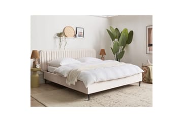 Dubbelsäng Beliani Brin med lamellram Beige-Svart, 140x200 cm Beige 180x200 - Huonekalut - Sänky - Sänkykehikot & sängynrungot