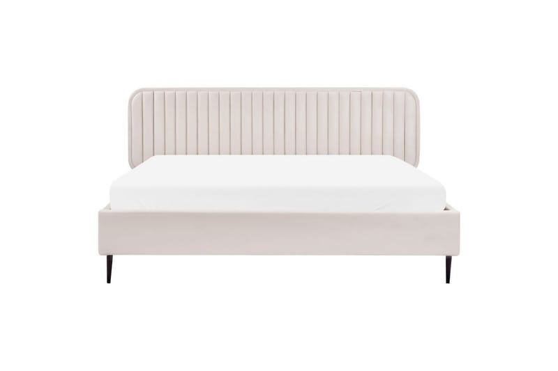 Dubbelsäng Beliani Brin med lamellram Beige-Svart, 140x200 cm Beige 180x200 - Huonekalut - Sänky - Sänkykehikot & sängynrungot