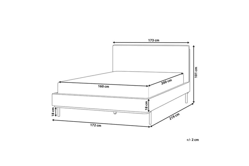 Dubbelsäng Beliani Corio med lamellram Beige-Svart, 140x200 cm Grey 160x200 - Huonekalut - Sänky - Sänkykehikot & sängynrungot