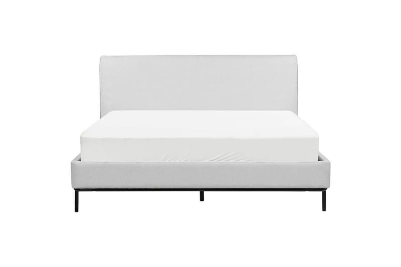 Dubbelsäng Beliani Corio med lamellram Beige-Svart, 140x200 cm Grey 160x200 - Huonekalut - Sänky - Sänkykehikot & sängynrungot