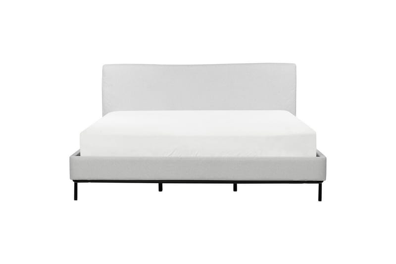 Dubbelsäng Beliani Corio med lamellram Beige-Svart, 140x200 cm Grey 180x200 - Huonekalut - Sänky - Sänkykehikot & sängynrungot