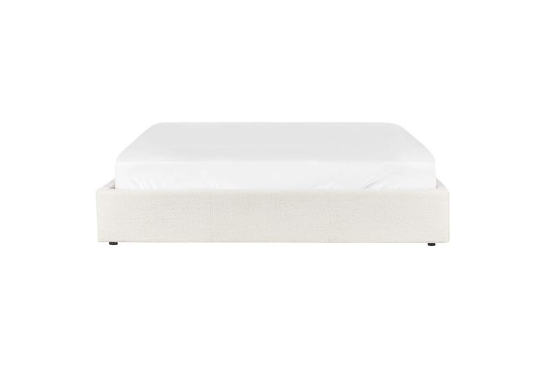 Dubbelsäng Beliani Dinan med lamellram Beige, 160x200 cm White 180x200 - Huonekalut - Sänky - Sänkykehikot & sängynrungot