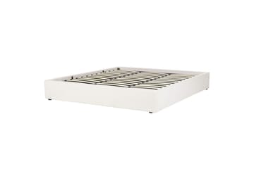 Dubbelsäng Beliani Dinan med lamellram Beige, 160x200 cm White 180x200 - Huonekalut - Sänky - Sänkykehikot & sängynrungot