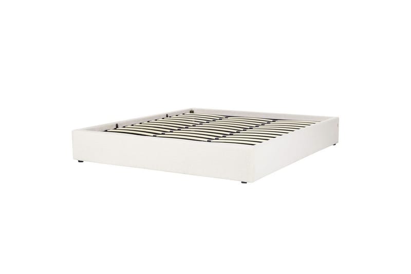 Dubbelsäng Beliani Dinan med lamellram Beige, 160x200 cm White 180x200 - Huonekalut - Sänky - Sänkykehikot & sängynrungot