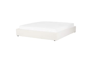 Dubbelsäng Beliani Dinan med lamellram Beige, 160x200 cm White 180x200 - Huonekalut - Sänky - Sänkykehikot & sängynrungot