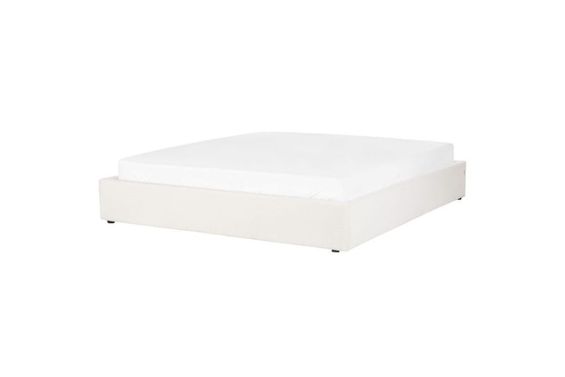 Dubbelsäng Beliani Dinan med lamellram Beige, 160x200 cm White 180x200 - Huonekalut - Sänky - Sänkykehikot & sängynrungot