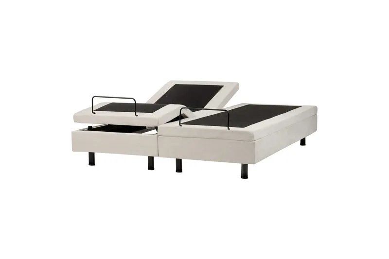 Dubbelsäng Beliani Duke II Beige-Svart, 160x200 cm Beige 160x200, undefined