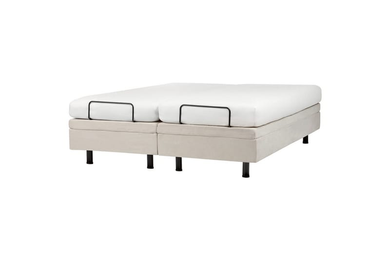 Dubbelsäng Beliani Duke II Beige-Svart, 160x200 cm Beige 160x200 - Huonekalut - Sänky - Moottorisänky
