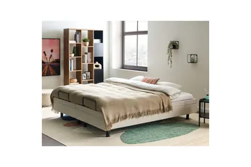 Dubbelsäng Beliani Duke II Beige-Svart, 160x200 cm Beige 180x200 - Huonekalut - Sänky - Moottorisänky