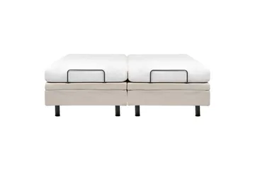 Dubbelsäng Beliani Duke II Beige-Svart, 160x200 cm Beige 180x200 - Huonekalut - Sänky - Moottorisänky