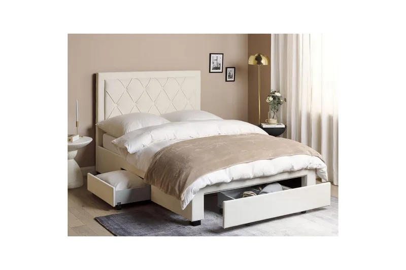 Dubbelsäng Beliani Lievin med förvaring 140x200 cm 140x200 - Huonekalut - Sänky - Sänkykehikot & sängynrungot