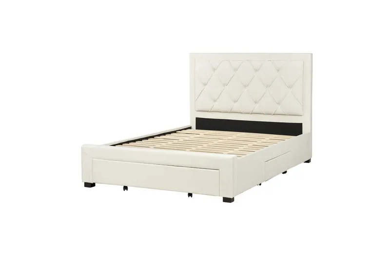 Dubbelsäng Beliani Lievin med förvaring 140x200 cm 140x200 - Huonekalut - Sänky - Sänkykehikot & sängynrungot