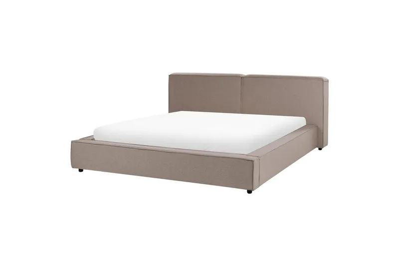 Dubbelsäng Beliani Linards med lamellram Brun-Svart, 160x200 cm Brown 180x200 VALUE_MISSING_4, undefined