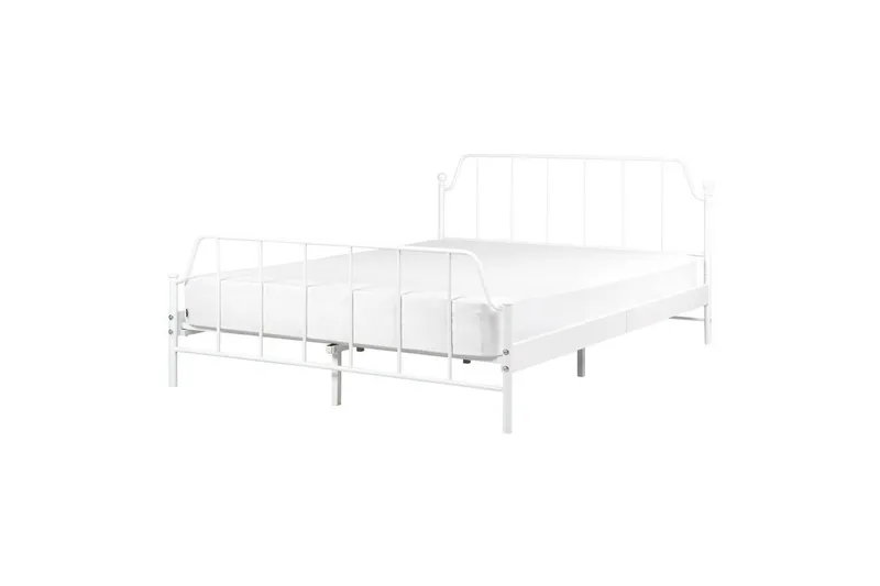 Dubbelsäng Beliani Mauressac med lamellram Svart, 140x200 cm White 140x200, undefined