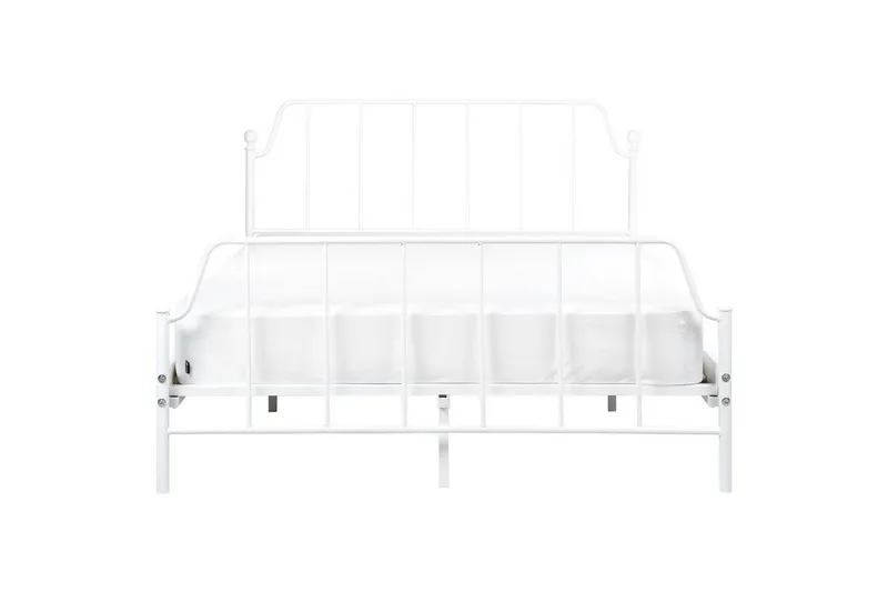 Dubbelsäng Beliani Mauressac med lamellram Svart, 140x200 cm White 140x200 - Huonekalut - Sänky - Sänkykehikot & sängynrungot