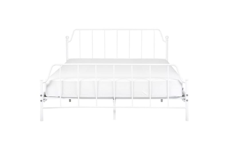 Dubbelsäng Beliani Mauressac med lamellram Svart, 140x200 cm White 160x200 - Huonekalut - Sänky - Sänkykehikot & sängynrungot