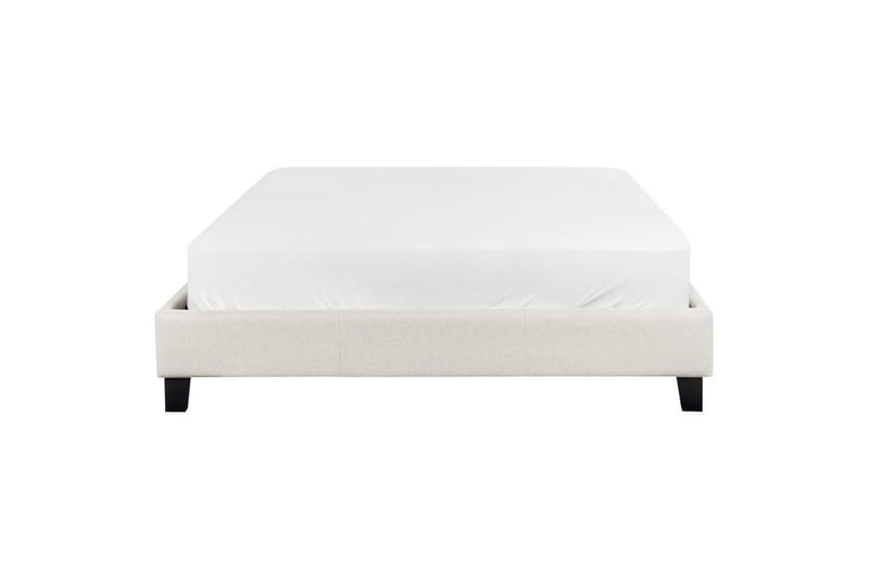 Dubbelsäng Beliani Roanne med lamellram Beige-Mörkt Trä, 140x200 cm, Bouclé Beige 140x200 VALUE_MISSING_1 - Huonekalut - Sänky - Sänkykehikot & sängynrungot