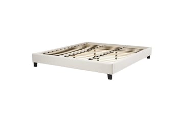 Dubbelsäng Beliani Roanne med lamellram Beige-Mörkt Trä, 140x200 cm, Bouclé Beige 180x200 VALUE_MISSING_6 - Huonekalut - Sänky - Runkopatjasängyt