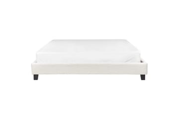 Dubbelsäng Beliani Roanne med lamellram Beige-Mörkt Trä, 140x200 cm, Bouclé Beige 180x200 VALUE_MISSING_6 - Huonekalut - Sänky - Runkopatjasängyt