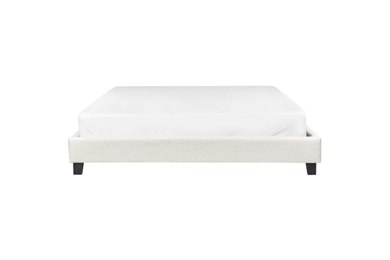 Dubbelsäng Beliani Roanne med lamellram Beige-Mörkt Trä, 140x200 cm, Bouclé Beige 180x200 VALUE_MISSING_6 - Huonekalut - Sänky - Runkopatjasängyt