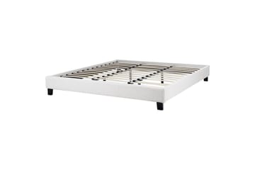 Dubbelsäng Beliani Roanne med lamellram Beige-Mörkt Trä, 140x200 cm, Bouclé Grey 180x200 VALUE_MISSING_3 - Huonekalut - Sänky - Runkopatjasängyt