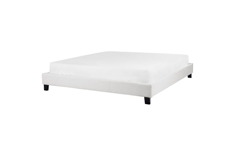 Dubbelsäng Beliani Roanne med lamellram Beige-Mörkt Trä, 140x200 cm, Bouclé Grey 180x200 VALUE_MISSING_3 - Huonekalut - Sänky - Runkopatjasängyt