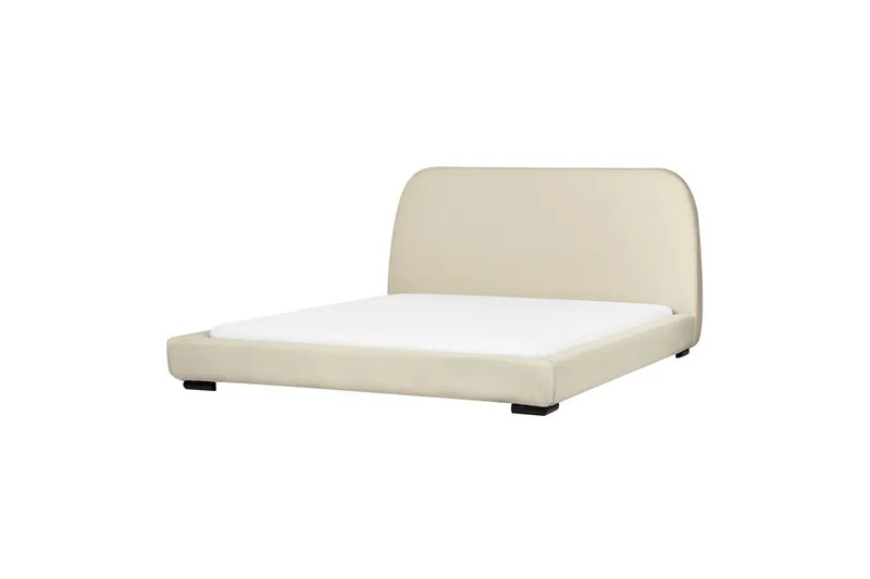 Dubbelsäng Beliani Roisel med lamellram 160x200, Bouclé Beige 160x200 VALUE_MISSING_3 - Huonekalut - Sänky - Sänkykehikot & sängynrungot