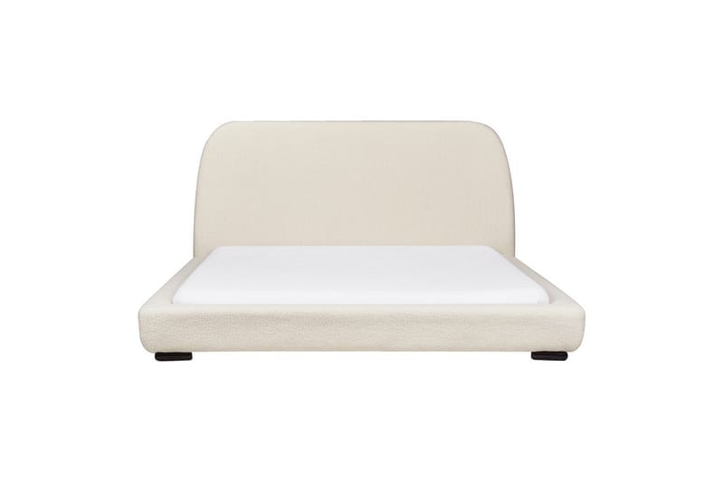 Dubbelsäng Beliani Roisel med lamellram 160x200, Bouclé Beige 160x200 VALUE_MISSING_4 - Huonekalut - Sänky - Runkopatjasängyt