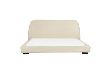 Dubbelsäng Beliani Roisel med lamellram 160x200, Bouclé Beige 180x200 VALUE_MISSING_1 - Huonekalut - Sänky - Runkopatjasängyt