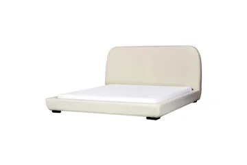Dubbelsäng Beliani Roisel med lamellram 160x200, Bouclé Beige 180x200 VALUE_MISSING_2 - Huonekalut - Sänky - Runkopatjasängyt