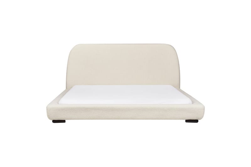 Dubbelsäng Beliani Roisel med lamellram 160x200, Bouclé Beige 180x200 VALUE_MISSING_2 - Huonekalut - Sänky - Runkopatjasängyt